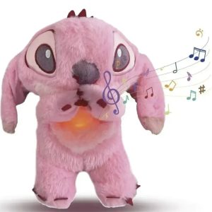М'яка іграшка-нічник Дихаючий Stitch (2578-1) Рожевий + 3 батарейки в комплекті